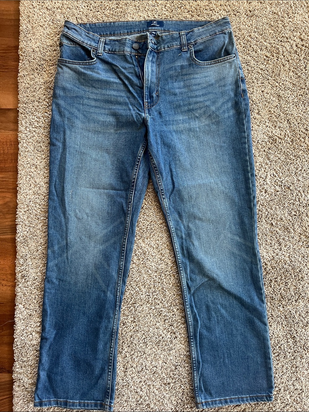 George Men's Straight Blue Denim Jeans- 36x30